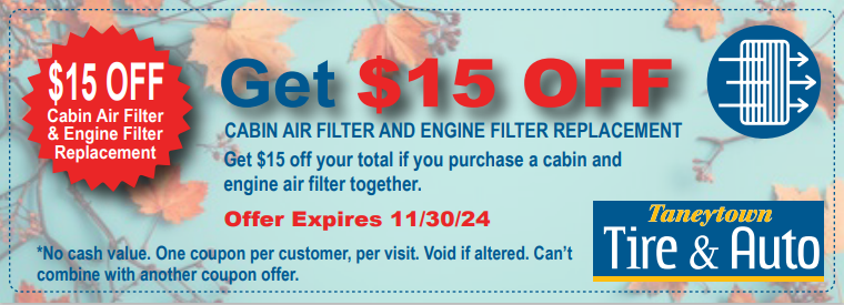 Cabin and Air Filter coupon Taneytown MD